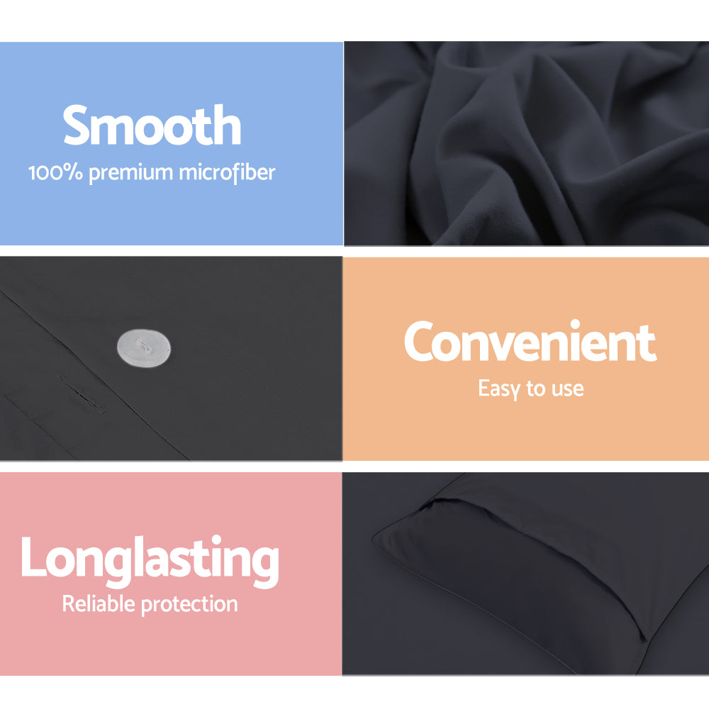 Classic Black Queen Quilt Cover Set Bedding Duvet Pillowcase Set
