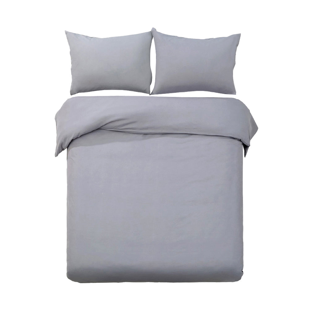 Quilt Cover Set Classic Grey Queen