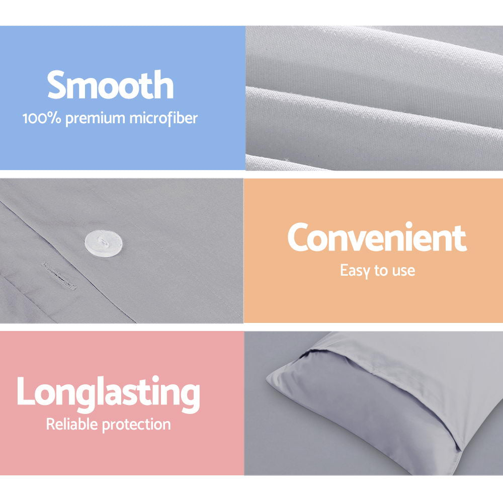 Super King Quilt Cover Set Classic Grey Bedding Duvet Cover Set Luxury