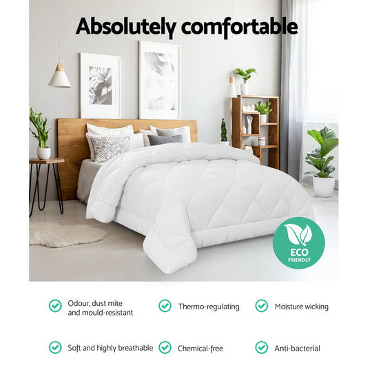 King Bamboo Microfibre Quilt 400GSM Lightweight Breathable