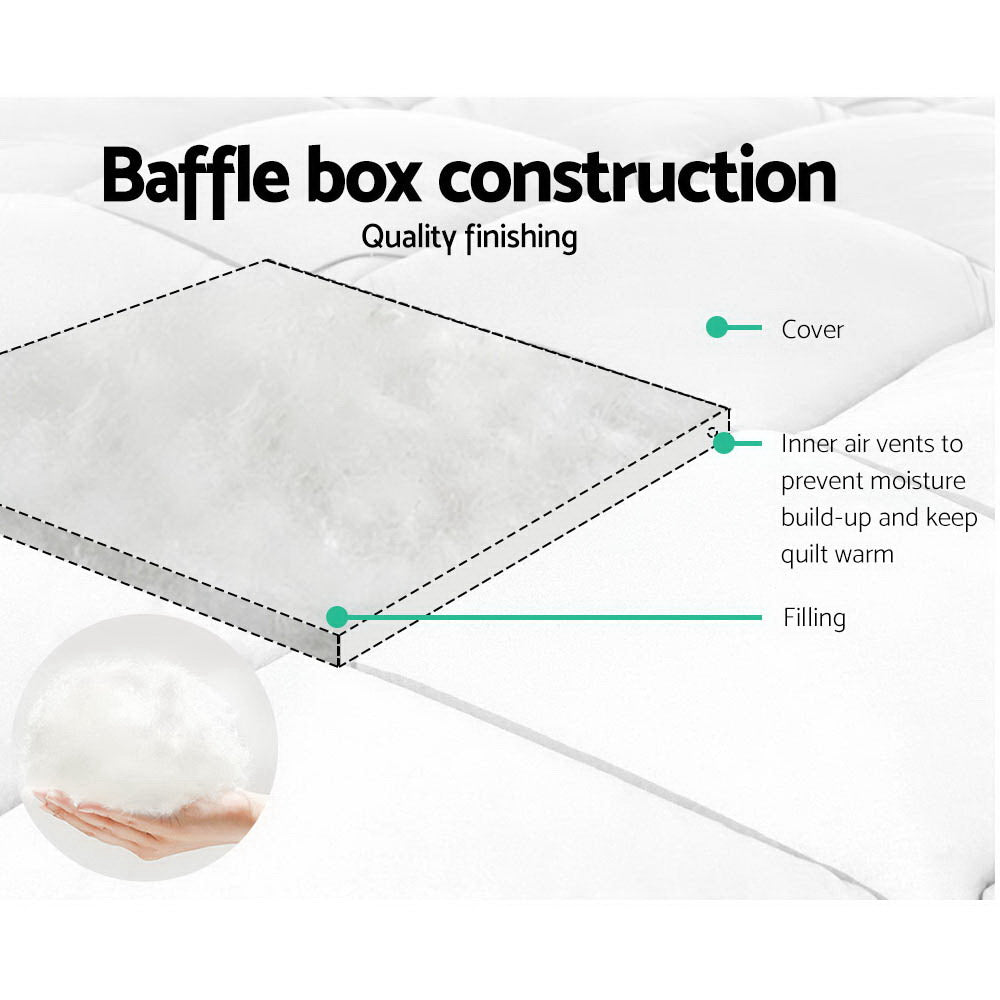 700GSM Microfibre Bamboo Quilt Queen Size Soft Breathable Bedding