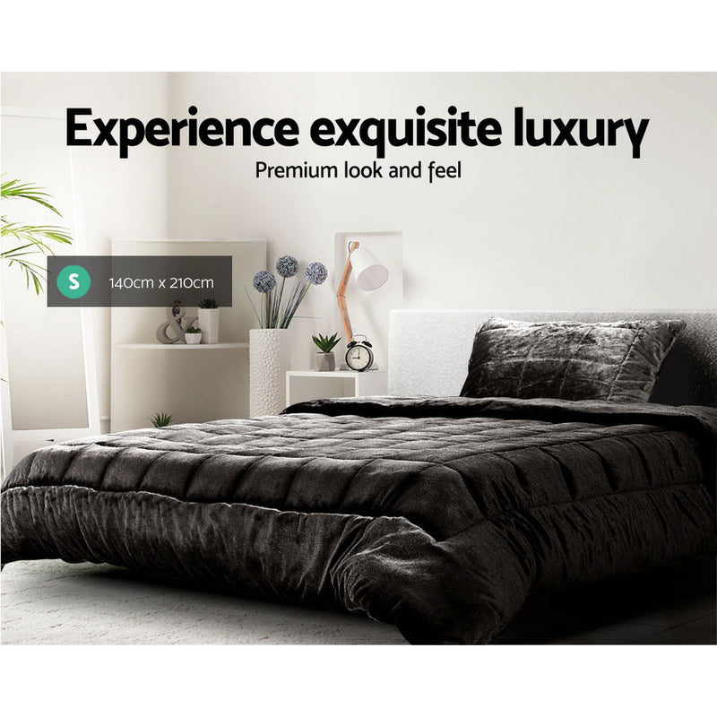 Quilts & Duvets - Mink Quilt Charcoal Single