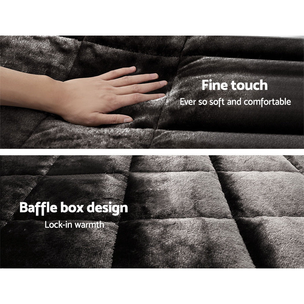 Mink Quilt Charcoal Super King