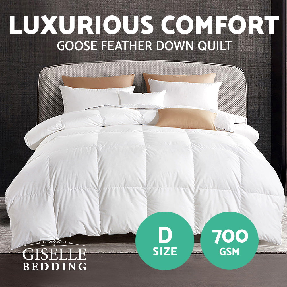 700GSM Goose Down Feather Quilt Double Soft Warm Bedding Comforter