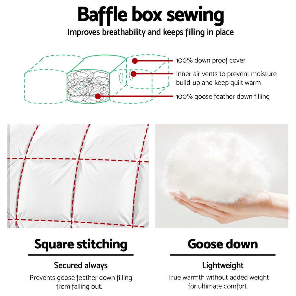 700Gsm Goose Down Feather Quilt Single