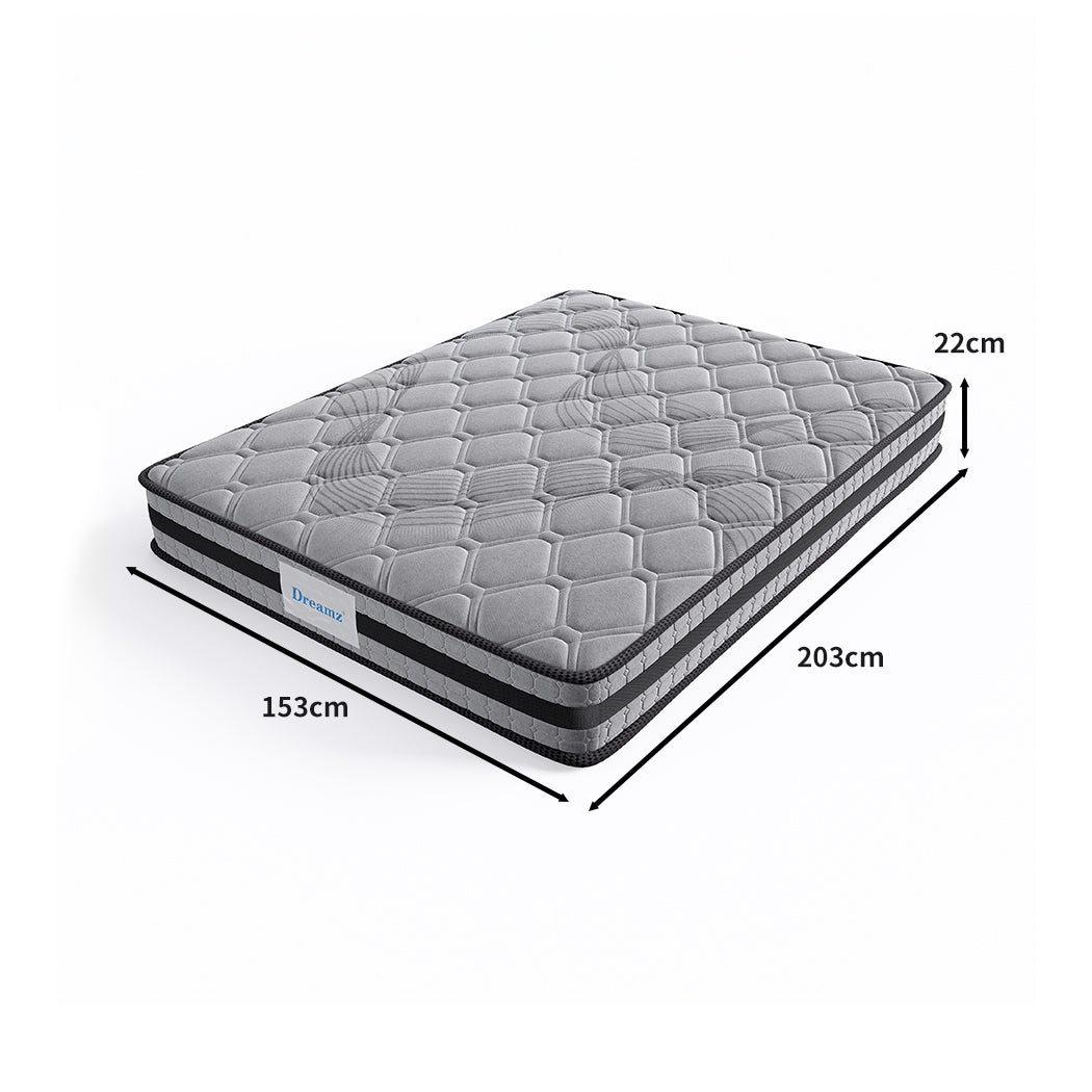 22cm Thick Zoned Support with High-Density Foam Mattress