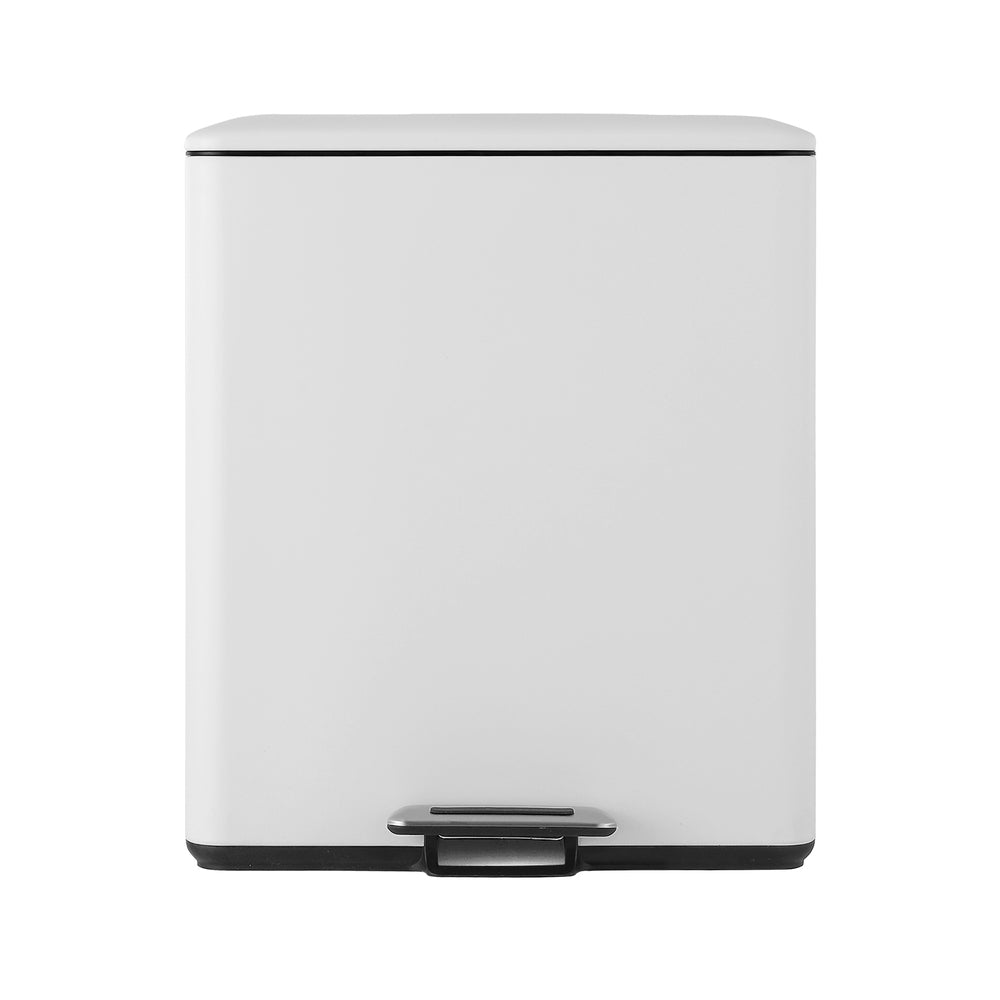 Pedal Bins Rubbish Bin Dual Waste Recycle Dustbins 40L Black/White