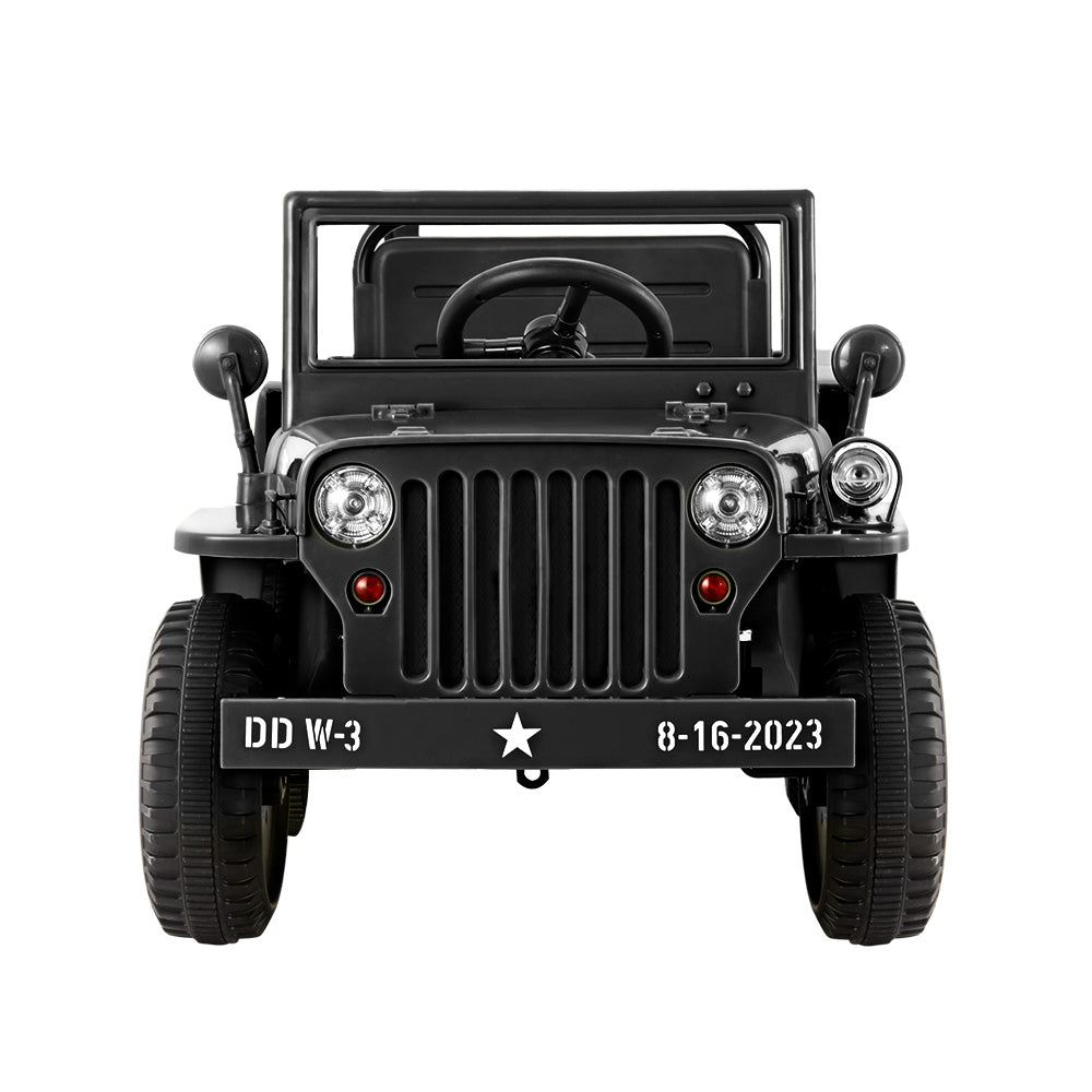 Rigo Kids Electric Ride On Car Jeep Military Off Road Remote 12V Black