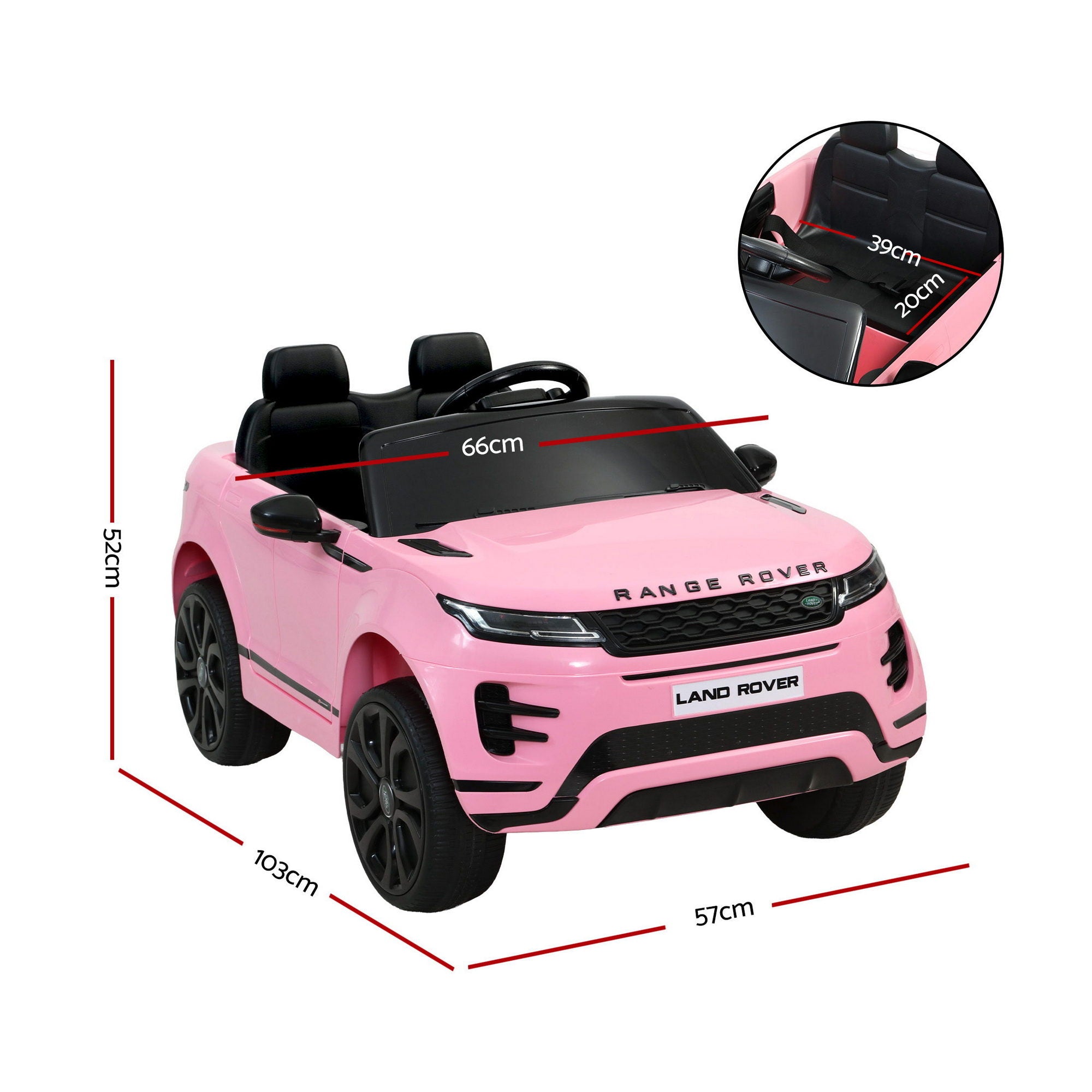 Kids 12V Electric Ride-On Car Land Rover Car with Remote Control Pink