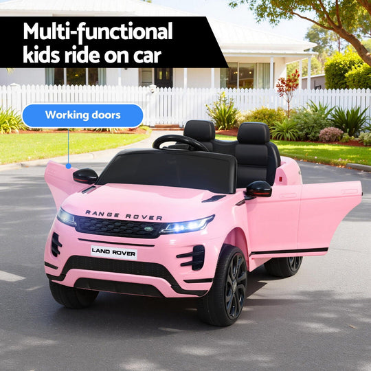 Kids 12V Electric Ride-On Car Land Rover Car with Remote Control Pink - Ride On Cars