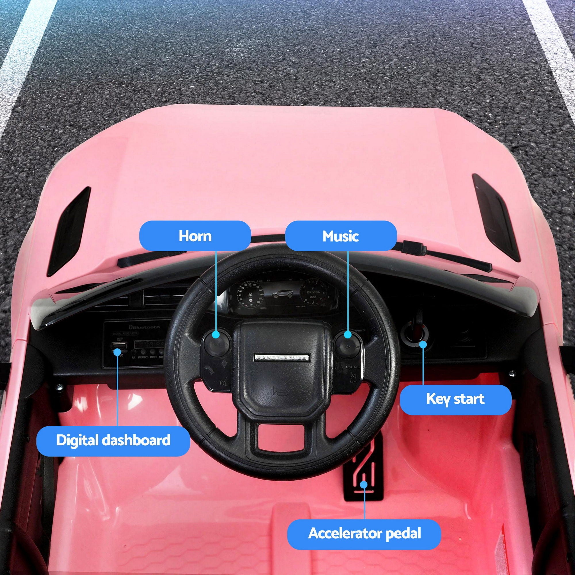 Kids 12V Electric Ride-On Car Land Rover Car with Remote Control Pink