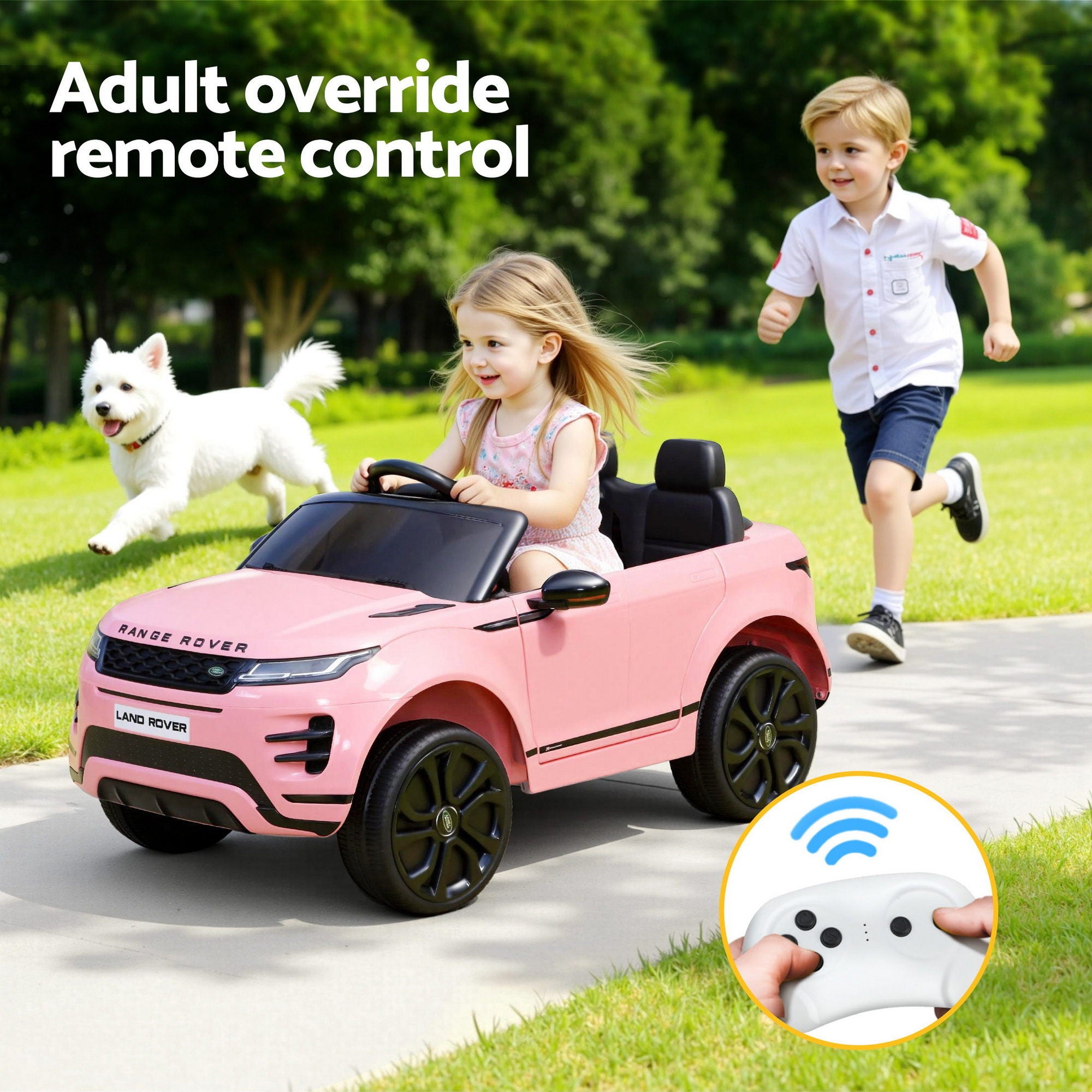 Kids 12V Electric Ride-On Car Land Rover Car with Remote Control Pink