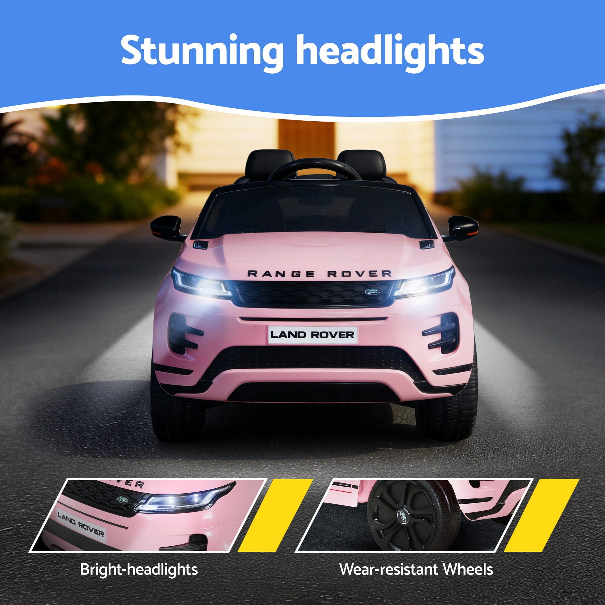 Kids 12V Electric Ride-On Car Land Rover Car with Remote Control Pink