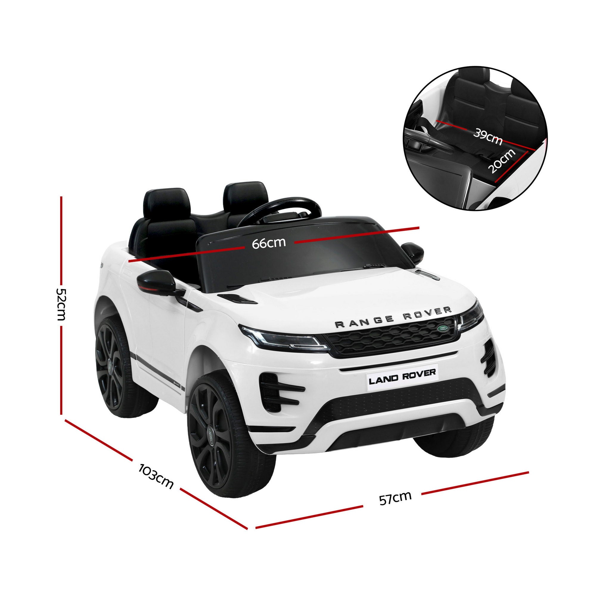 Kids Electric Ride On Car Land Rover Remote 12V White