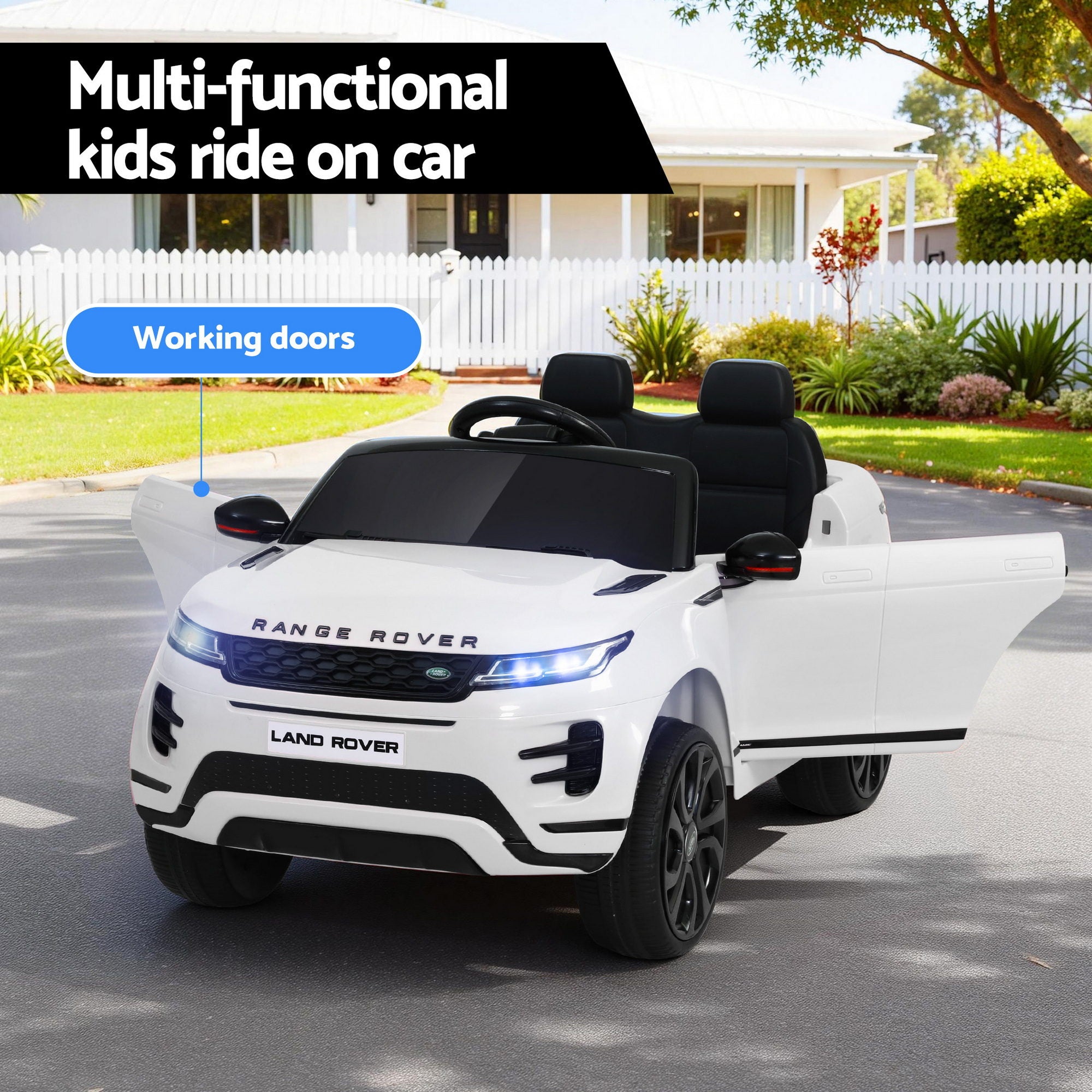 Kids Electric Ride On Car Land Rover Remote 12V White