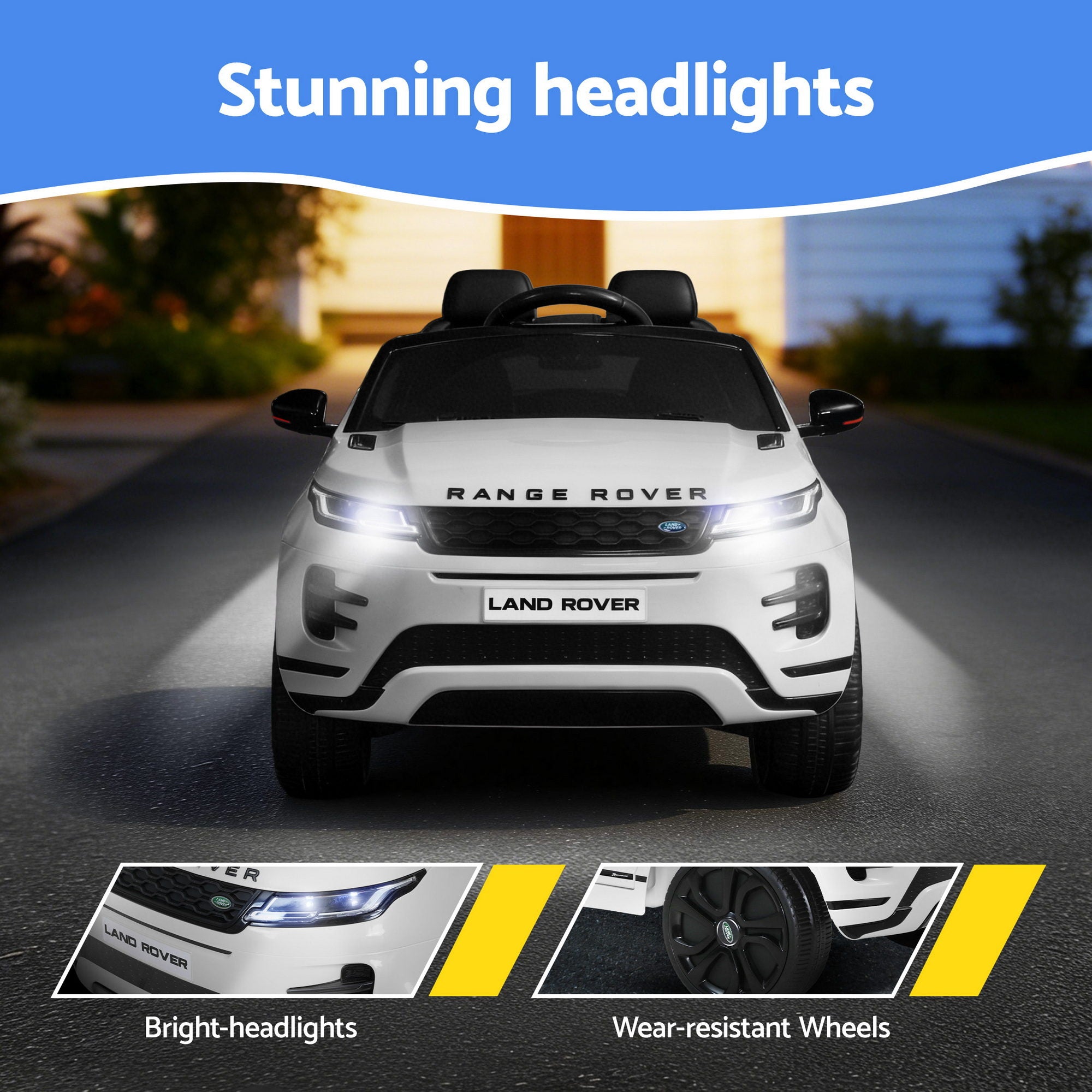 Kids Electric Ride On Car Land Rover Remote 12V White