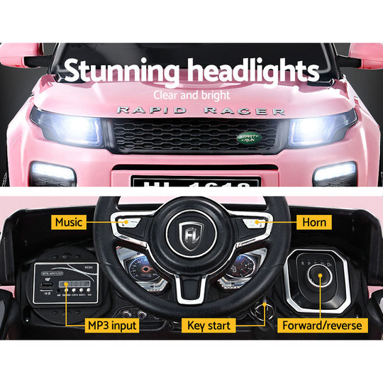 Rigo Kids Electric Ride On Car Range Rover-Inspired Toy Cars Remote 12V Pink - Battery Suv Toys