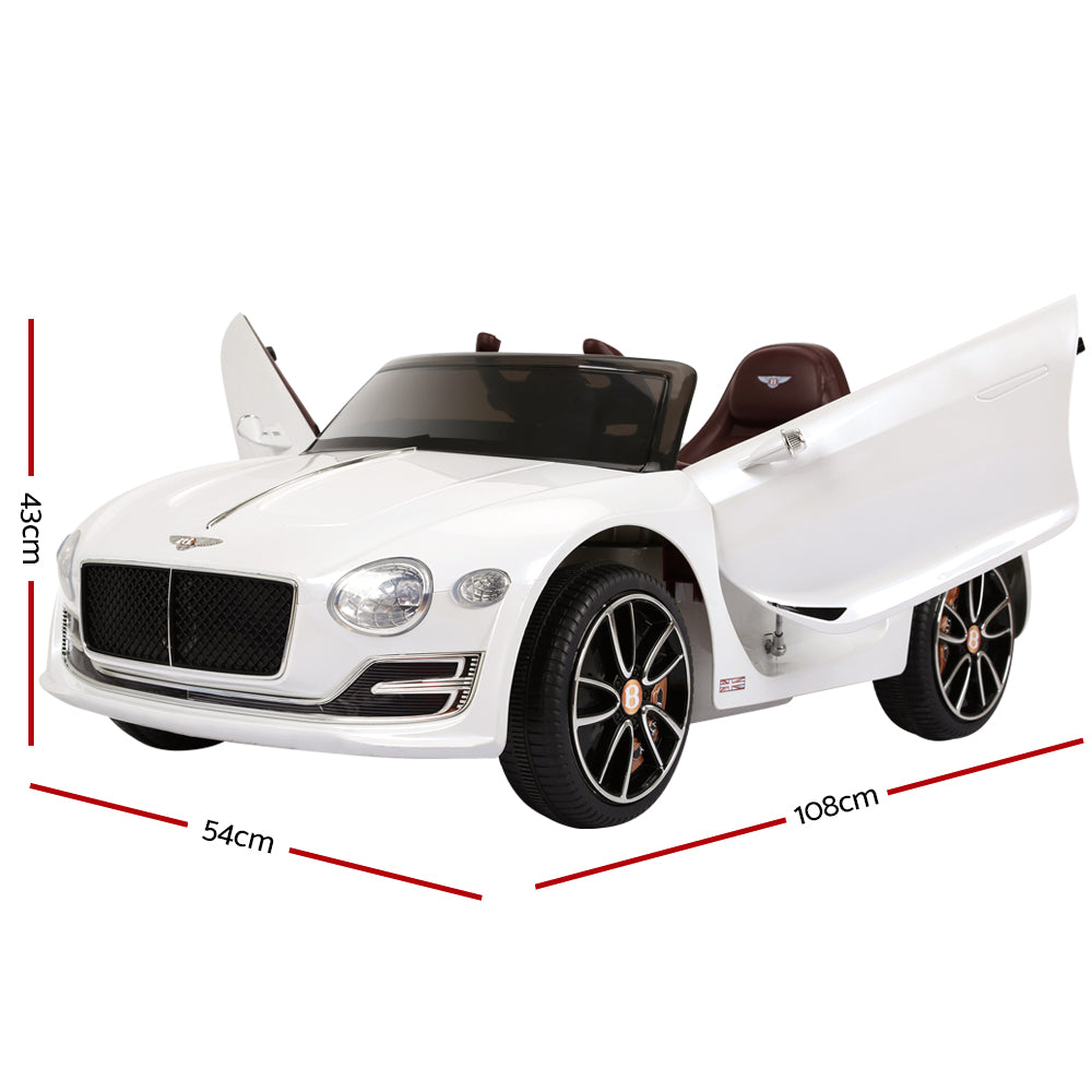Kids Electric Ride On Car Bentley Licensed Exp12 Toy Cars Remote 12V White