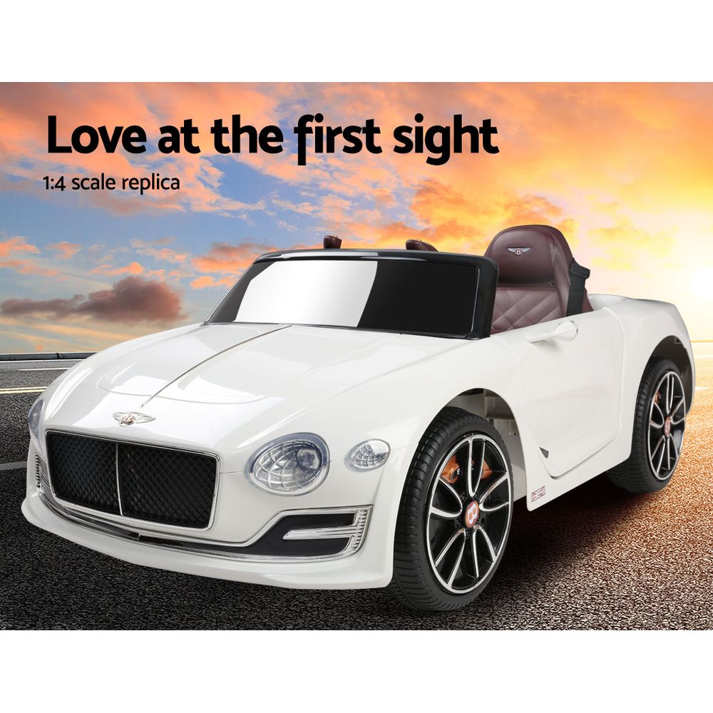 Kids Electric Ride On Car Bentley Licensed Exp12 Toy Cars Remote 12V White