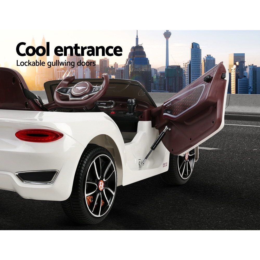 Kids Electric Ride On Car Bentley Licensed Exp12 Toy Cars Remote 12V White
