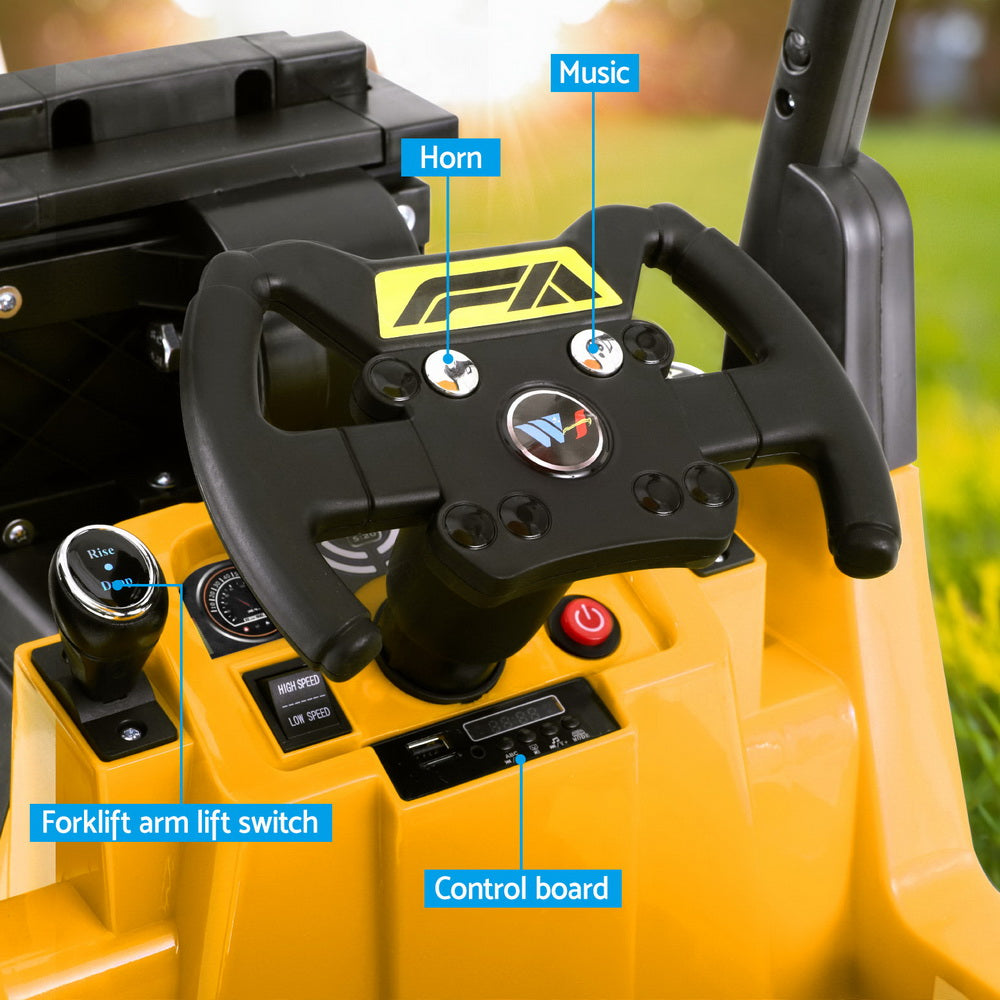 Kids Electric Ride On Car Forklift Loader Toys Cars Horn Remote 12V Red