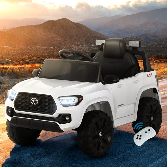 Kids Electric Ride On Car Tacoma Off Road Jeep Toy Cars Remote 12V Whte with Ride On Cars