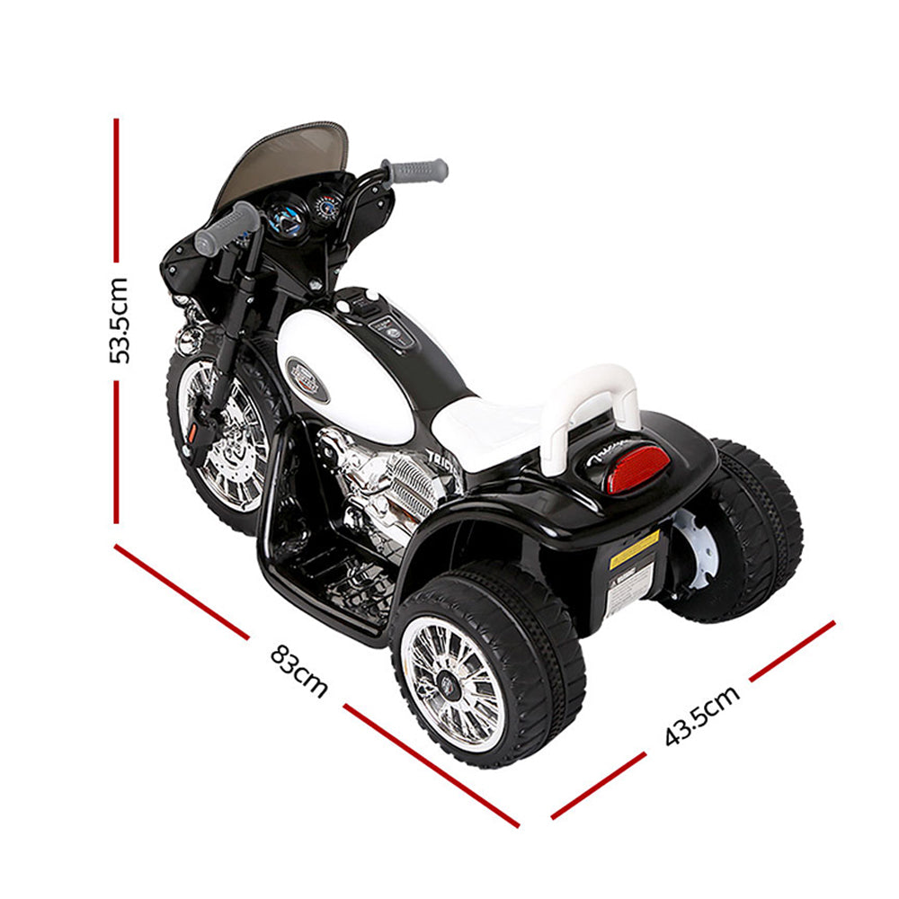 Rigo Kids Electric Ride Motorbike On Patrol Police Car Harley-Inspired 6V Black