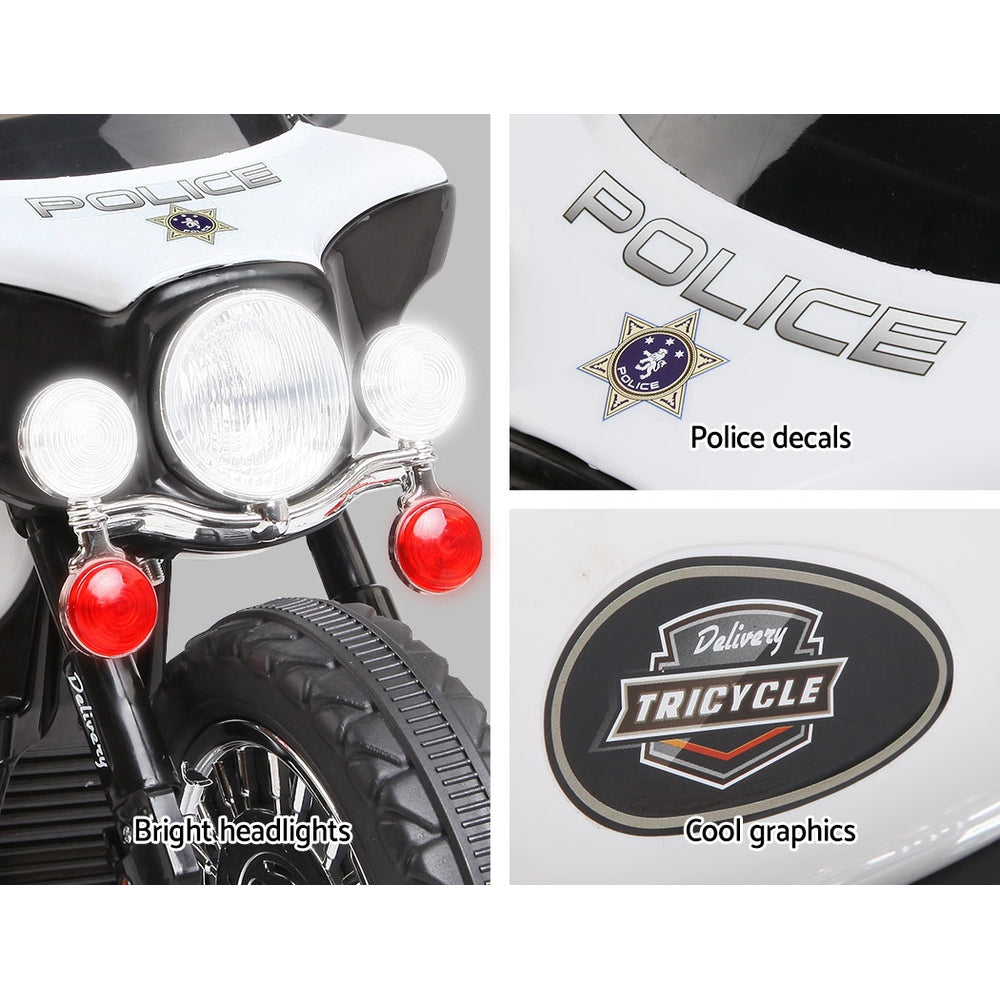 Rigo Kids Electric Ride Motorbike On Patrol Police Car Harley-Inspired 6V Black