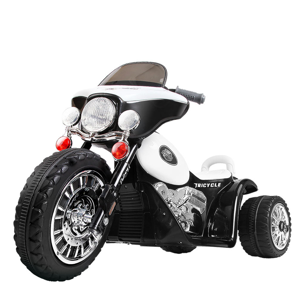 Rigo Kids Electric Ride Motorbike On Patrol Police Car Harley-Inspired 6V Black