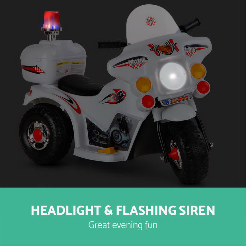 Kids Electric Ride On Motorbike - White
