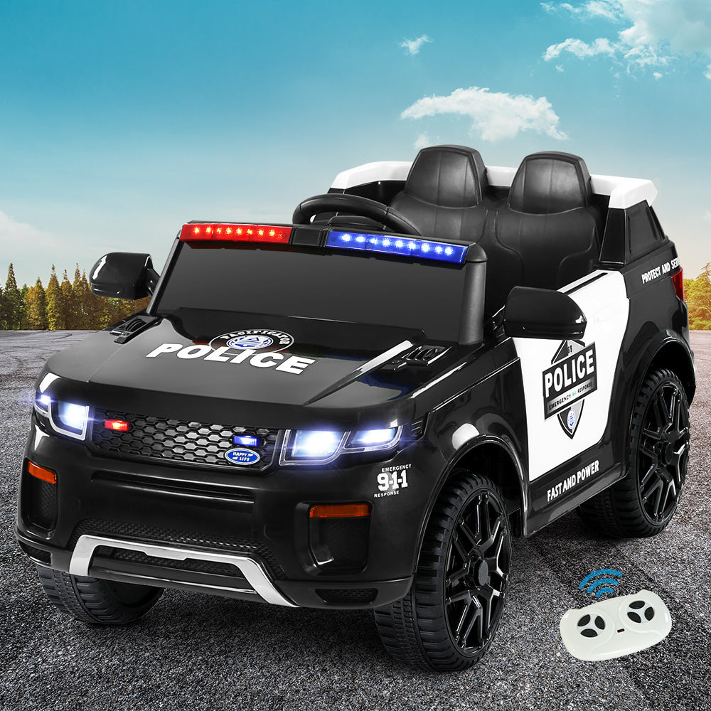 Rigo Kids Electric Patrol Police Car, Remote, Black