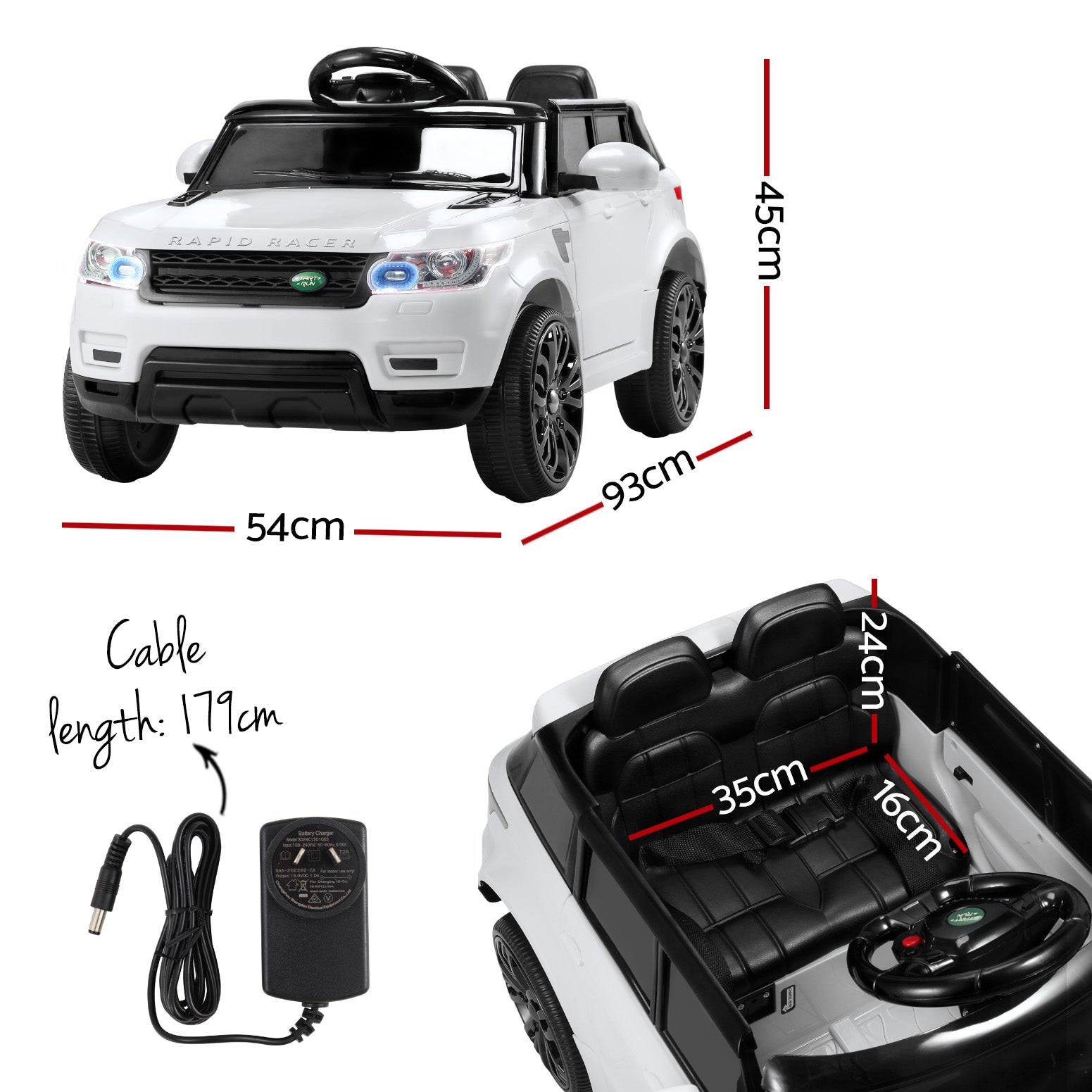 Rigo Kids Electric Suv, 12V, White