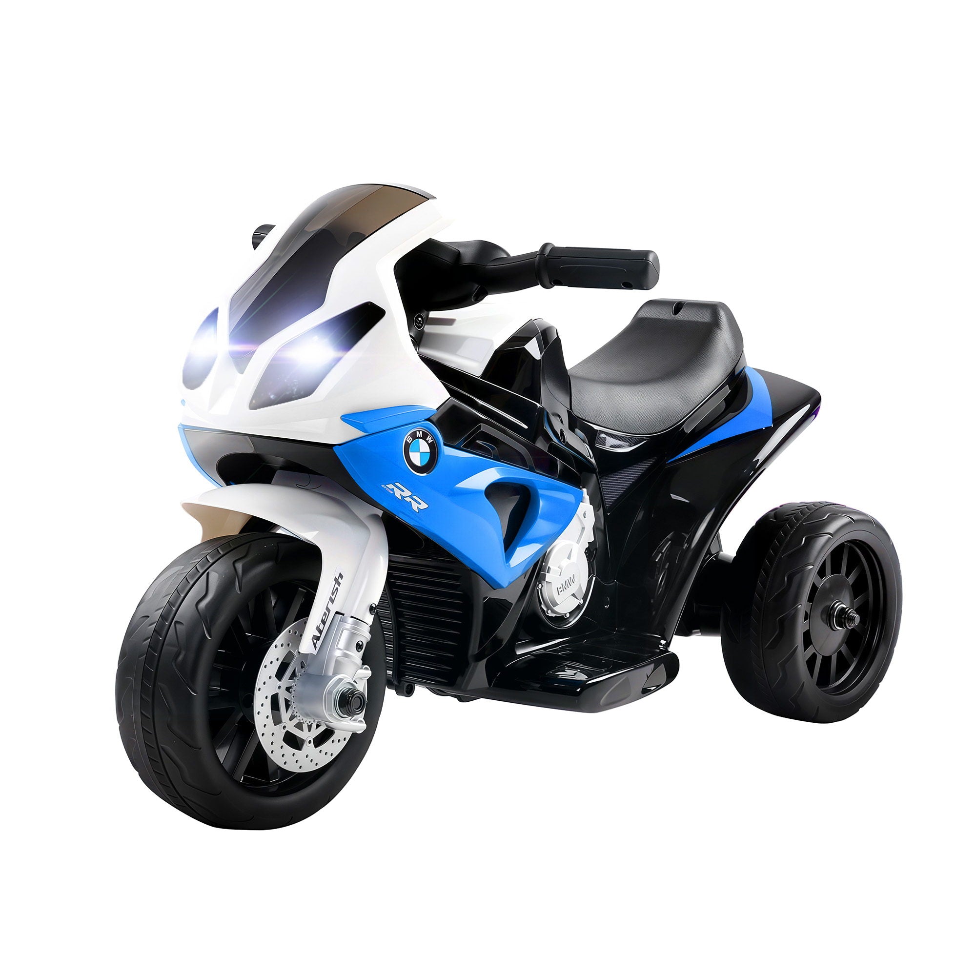Kids Police Motorcycle Ride-On Blue Electric Bike Toy with Lights Sound