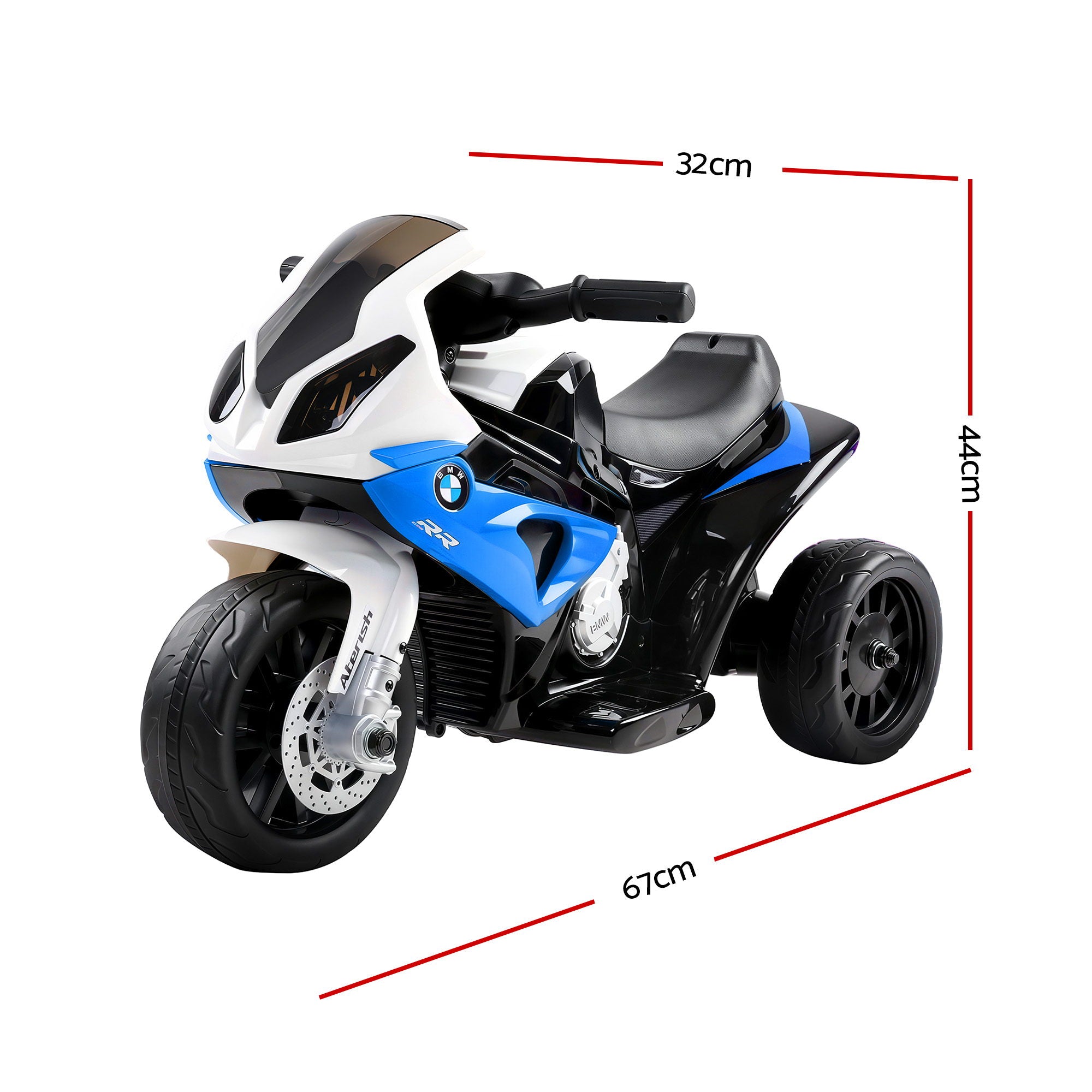 Kids Police Motorcycle Ride-On Blue Electric Bike Toy with Lights Sound