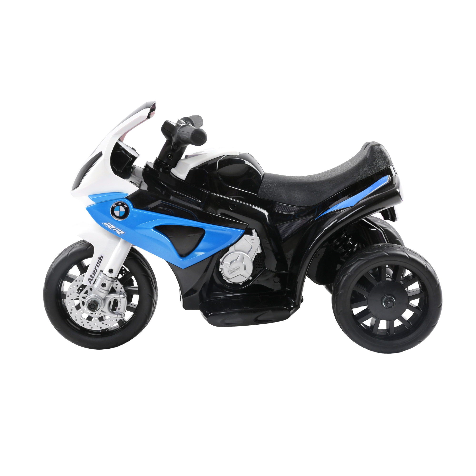 Kids Police Motorcycle Ride-On Blue Electric Bike Toy with Lights Sound