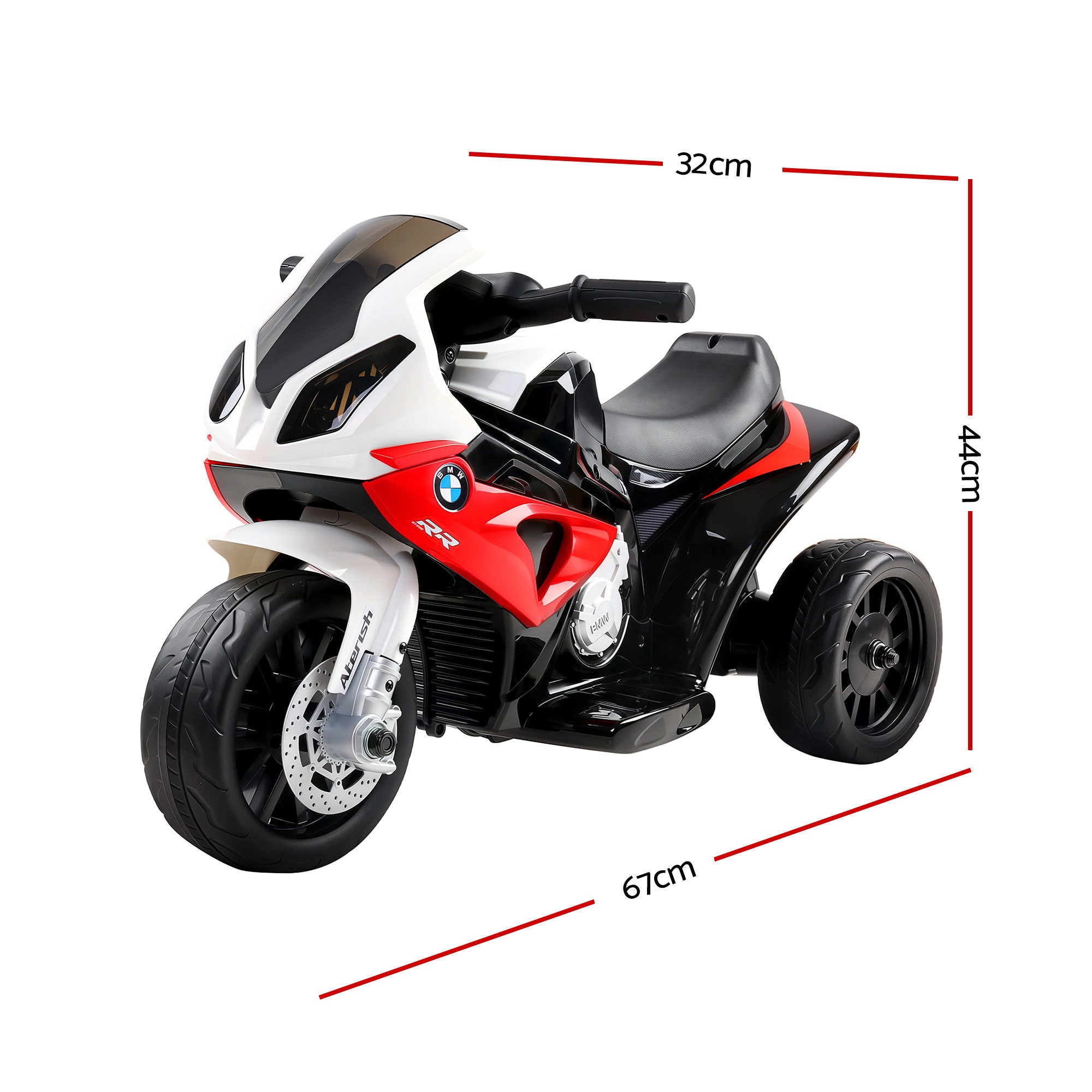 Kids BMW Police Ride On Motorcycle 6V Electric Motorbike Toy Red 3 Wheels