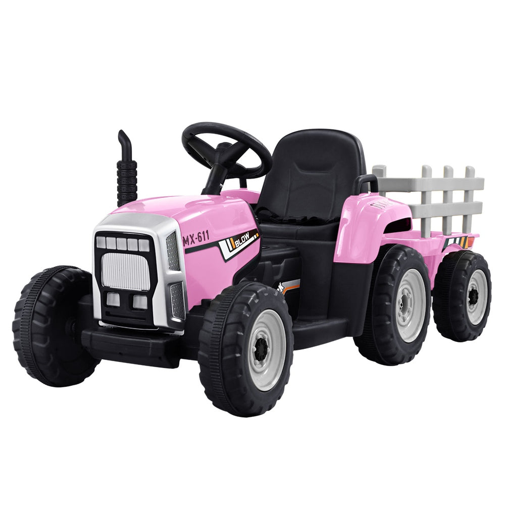 Kids Electric Ride On Tractor 12V Pink Toy Car Battery Powered