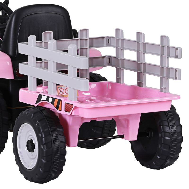 Kids Electric Ride On Tractor 12V Pink Toy Car Battery