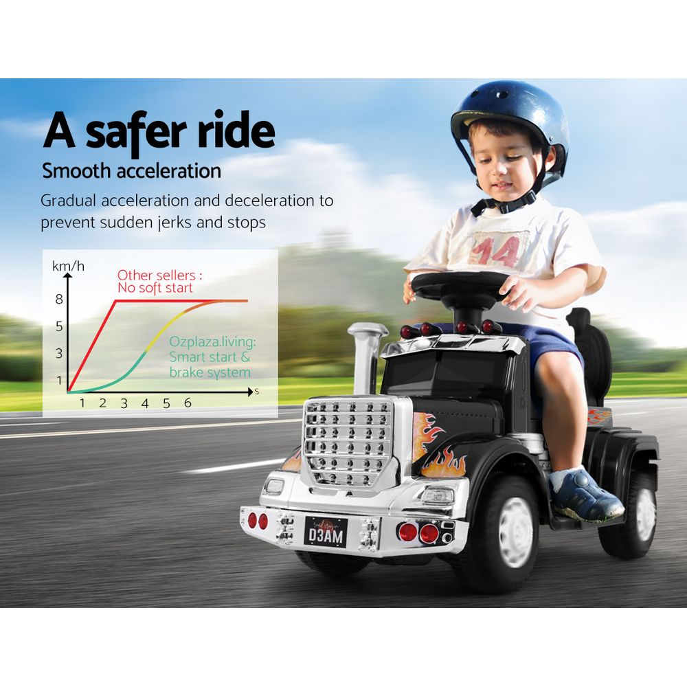Rigo Kids Electric Ride On Car Truck Motorcycle Toy Battery Powered Black