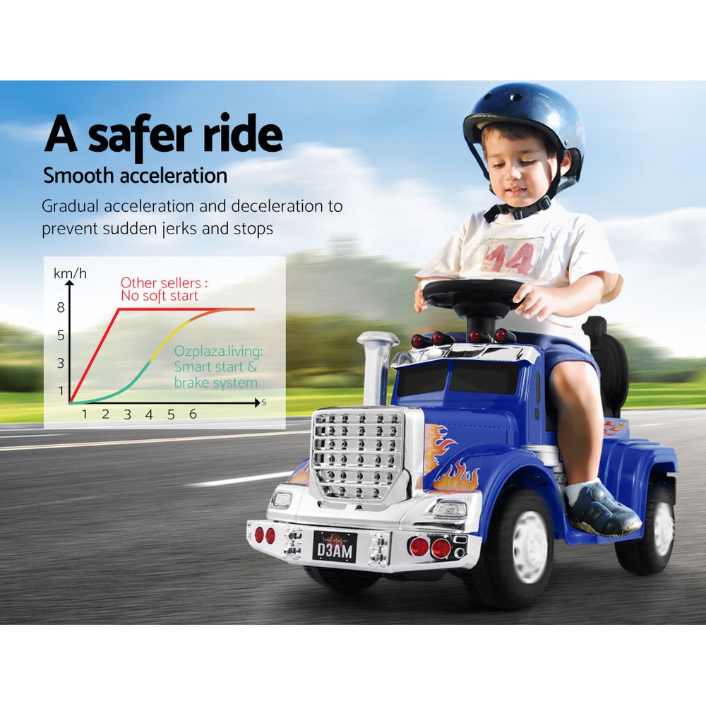 Rigo Kids Electric Ride On Car Truck Motorcycle Motorbike Toy Cars Blue