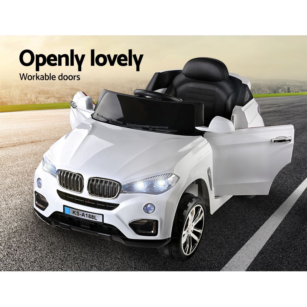 Rigo Kids Electric Ride On Car Suv Bmw-Inspired X5 Toy Cars Remote White