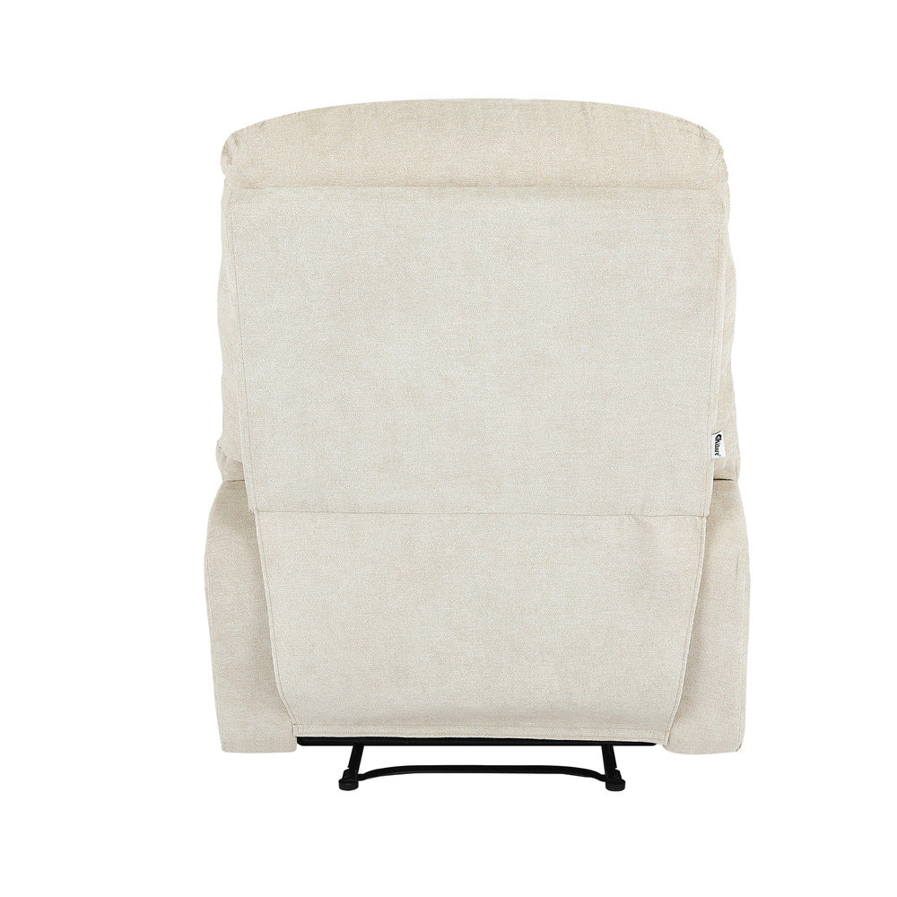 Recliner Chair Electric Massage Chairs Heated Polyester Beige