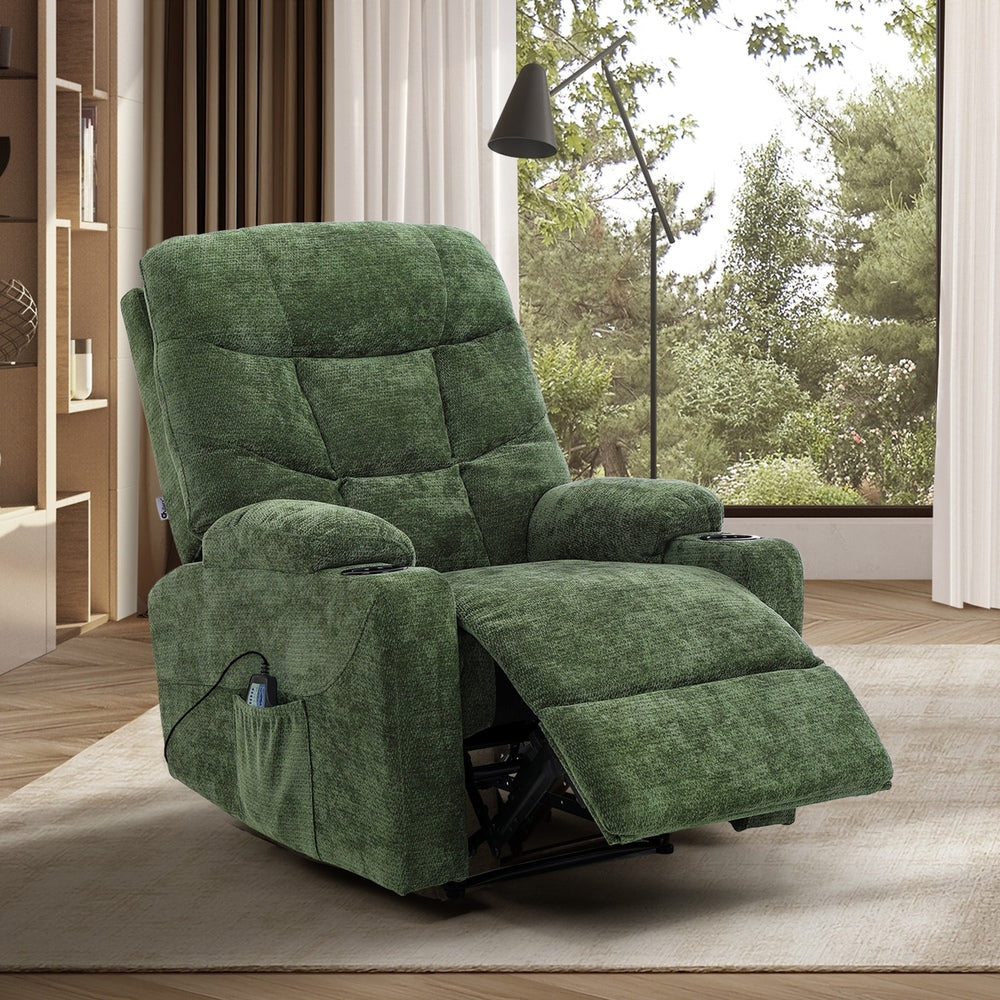 Heated Electric Recliner Massage Chair Green | Simpledeals