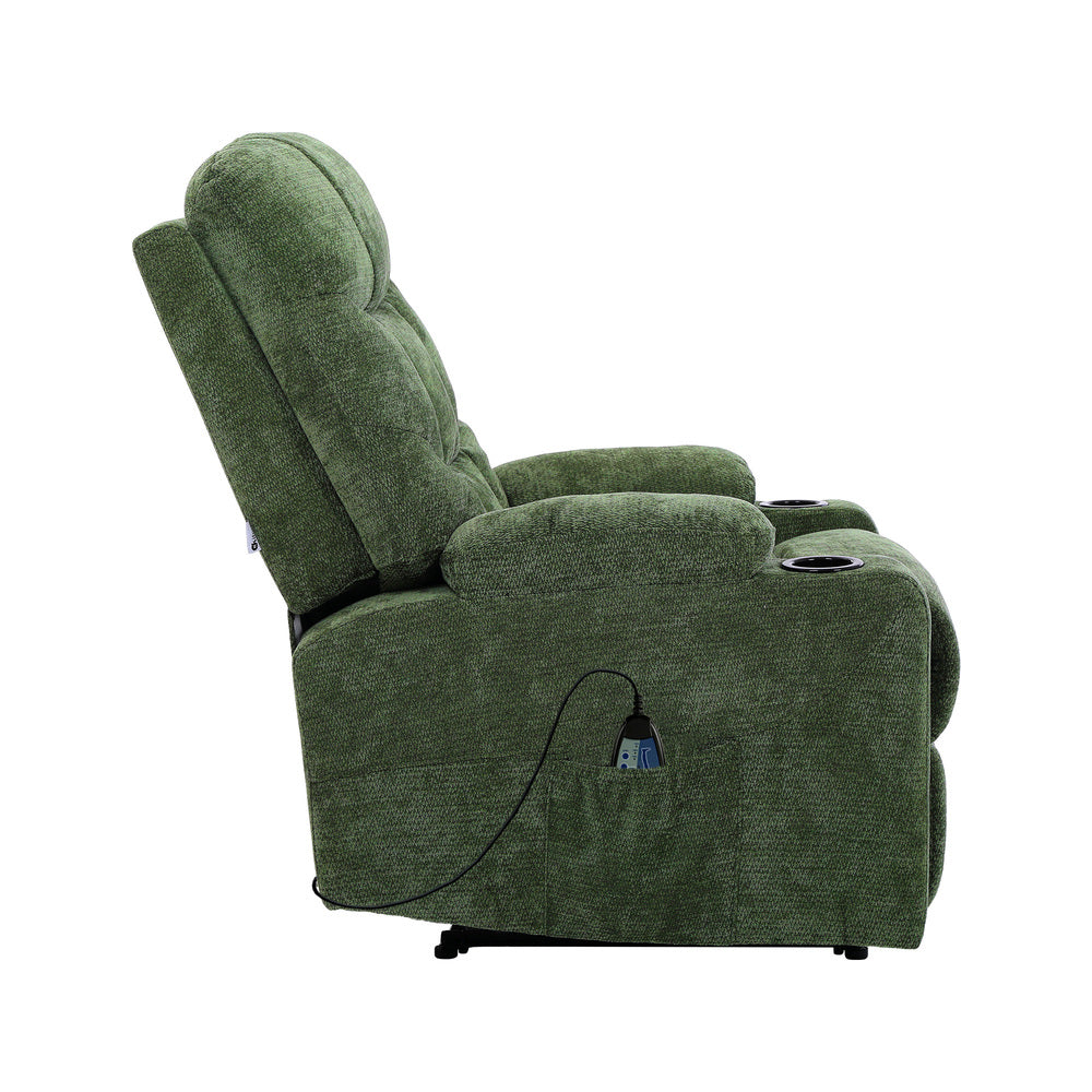 Heated Electric Recliner Massage Chair Green | Simpledeals