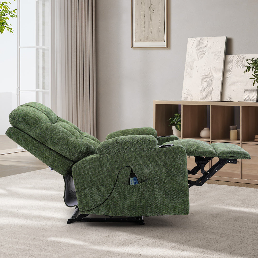 Heated Electric Recliner Massage Chair Green | Simpledeals