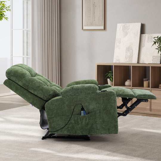 Heated Electric Recliner Massage Chair Green | Simpledeals