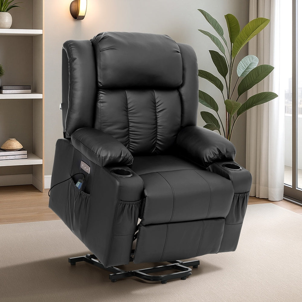 Electric Lift Massage Recliner Chair Black | Simpledeals