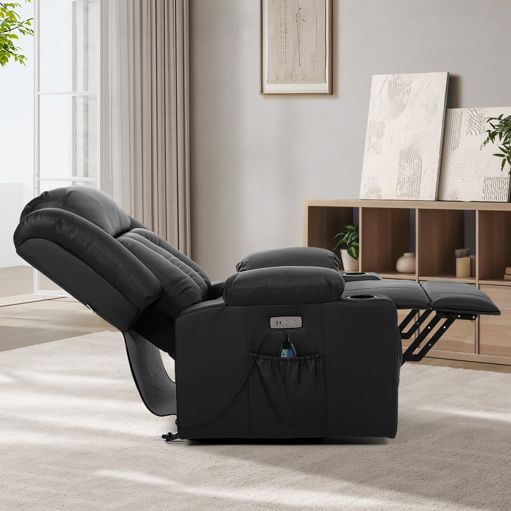 Electric Lift Massage Recliner Chair Black | Simpledeals