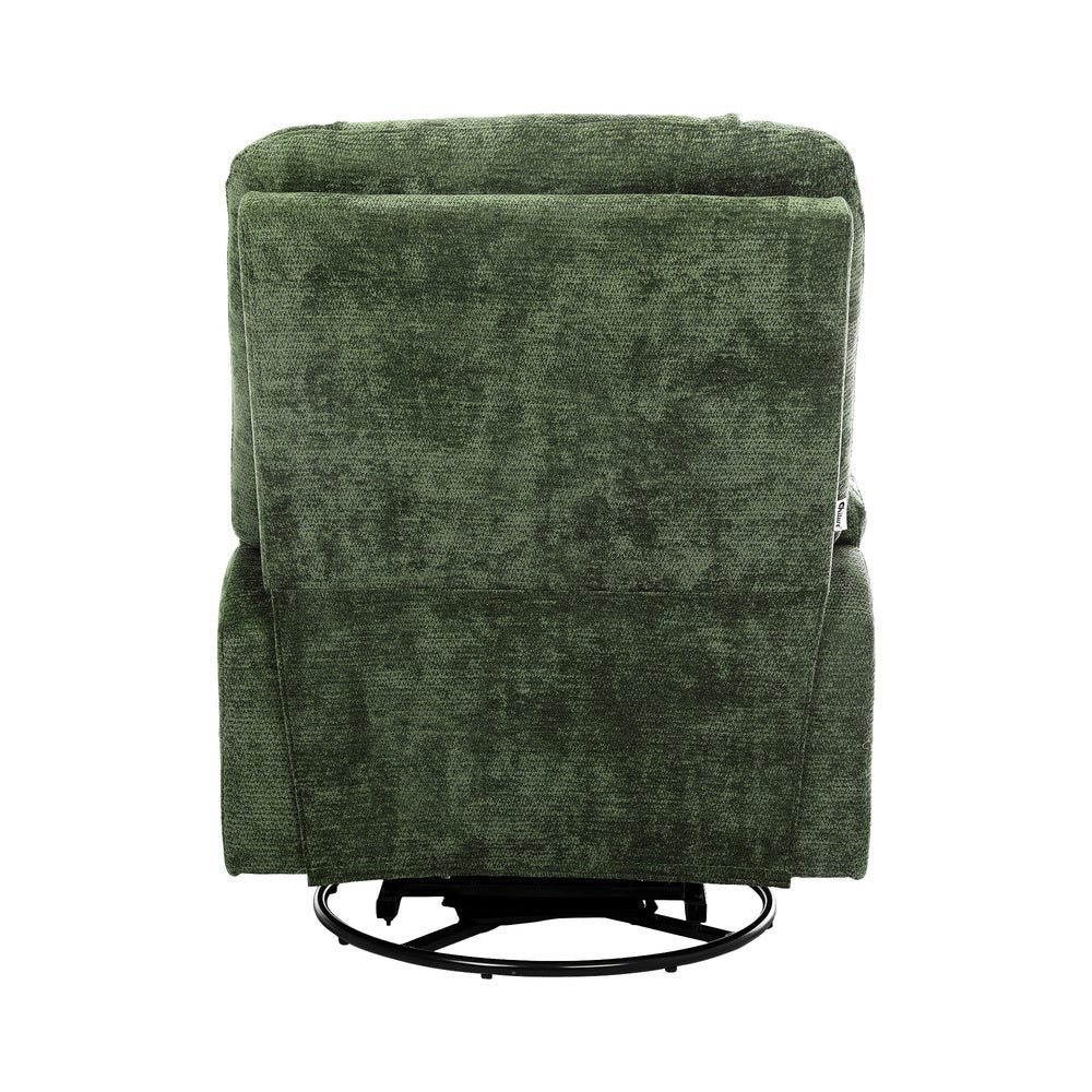 Recliner Chair 360 Swivel Heated Electric Massage Chair Green