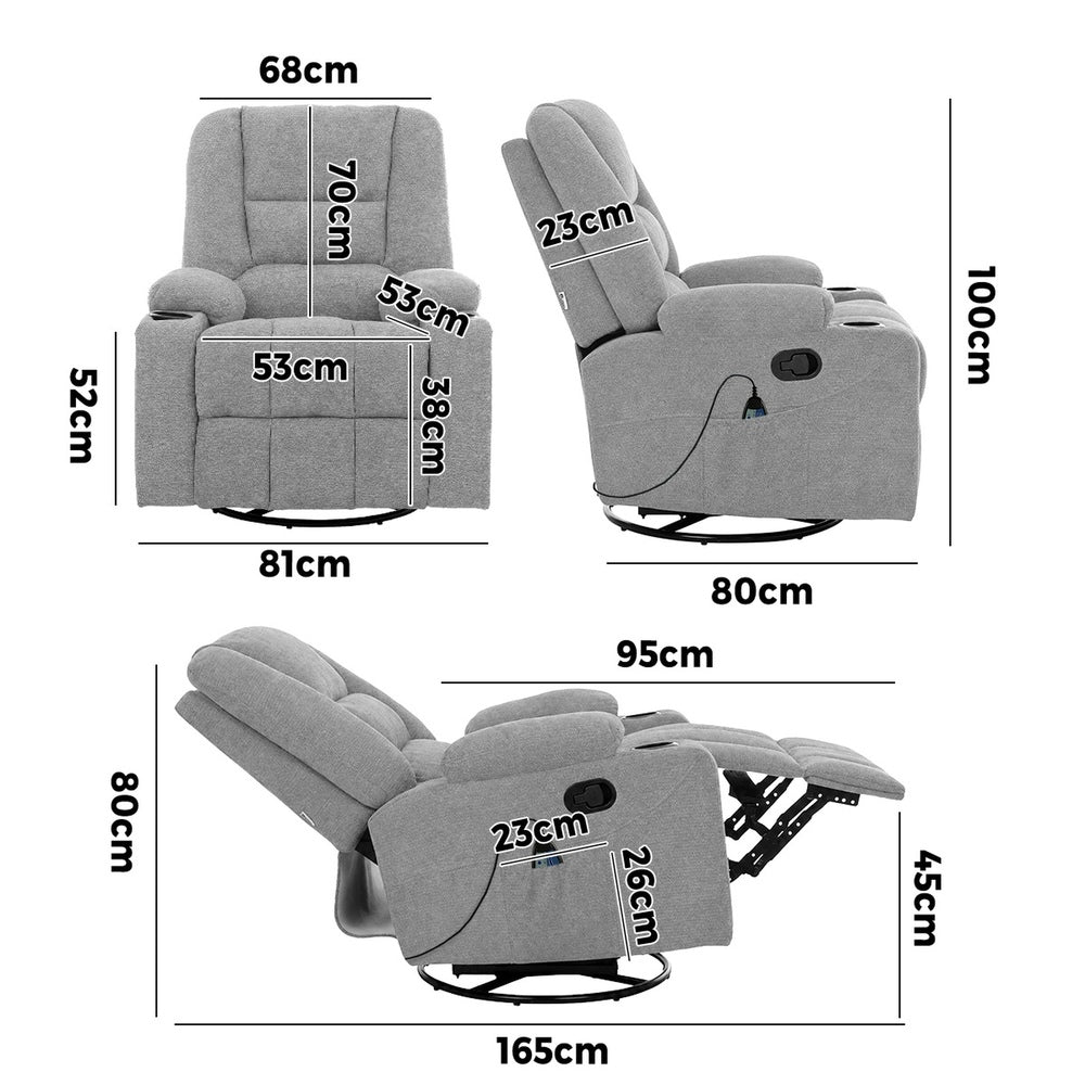 Electric Recliner Massage Chair 360 Swivel | Simpledeals